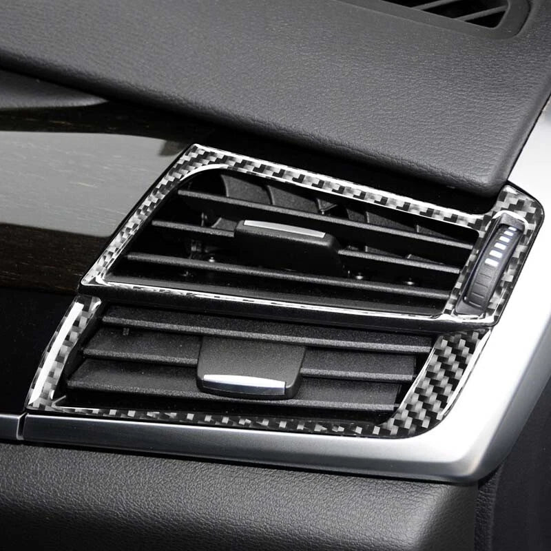 4PCS Real Carbon Fiber AC Outlet Vent Trim Fit For BMW F15 F16 X5 X6 2014-2018