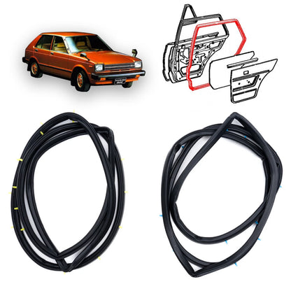 Rear Door Weatherstrip Seal x2 for Toyota Starlet 5DR KP60 KP61 KP62 1978-1984