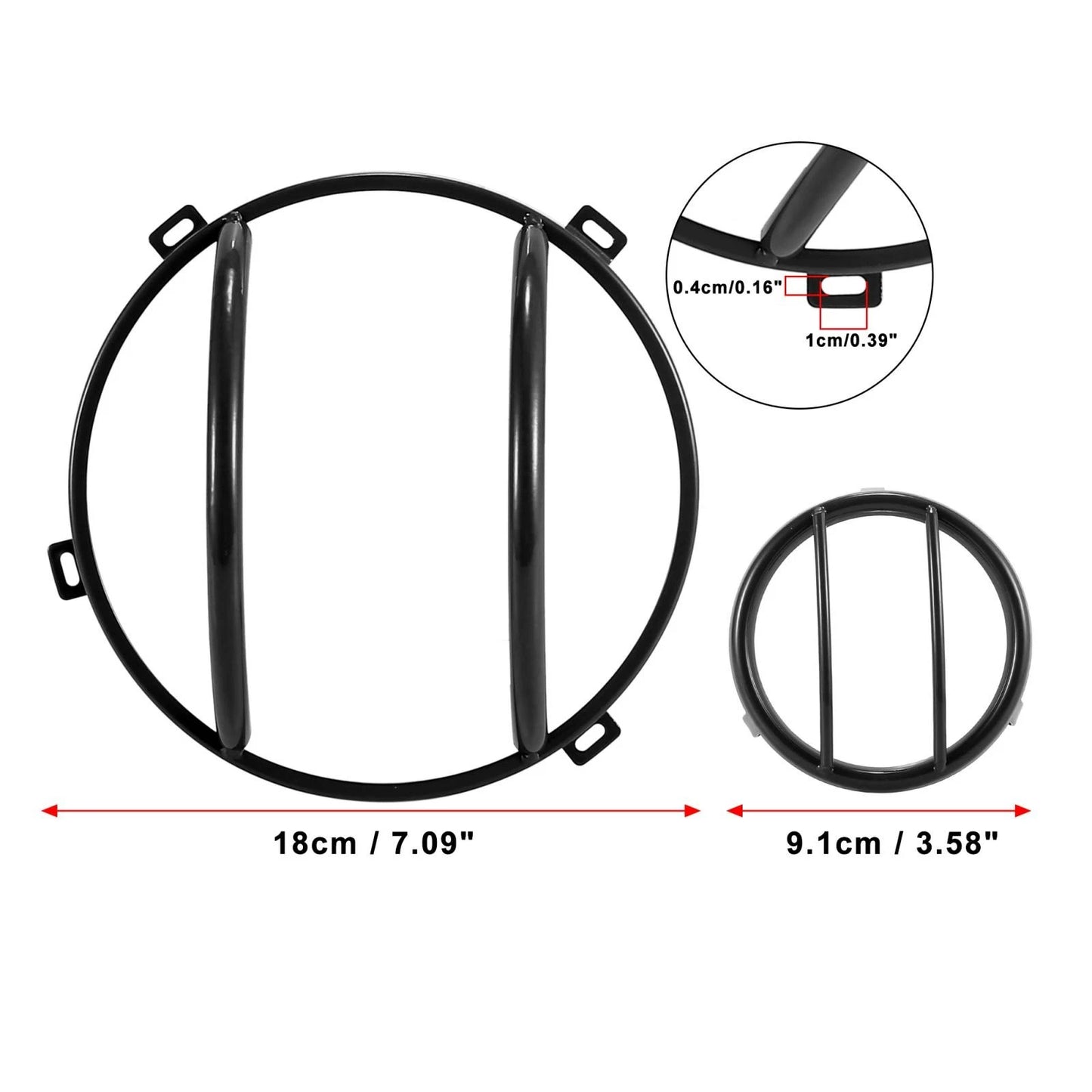 Headlight Turn Signal Grill Guard Round Cover Kit for Jeep Wrangler (2007-2018)