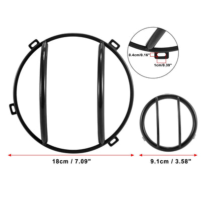 Headlight Turn Signal Grill Guard Round Cover Kit for Jeep Wrangler (2007-2018)