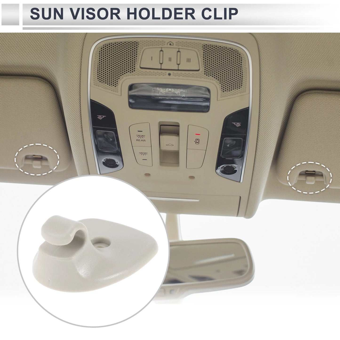 Sun Visor Holder Clip for Chrysler Sebring and Dodge Avenger Gray