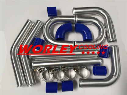 2 x 2.5" Aluminum Universal Intercooler Turbo Piping Kit for QLD