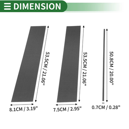 6 Pcs Door Pillar Window Trim for Honda Odyssey (2005-2010) Black Carbon Fiber