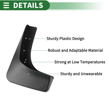 Mud Flaps Splash Guards 1 Set for Mitsubishi Outlander (2008-2013)