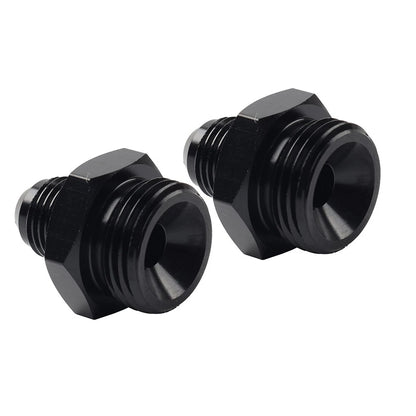 2 x Black Aluminum AN6 Flare to 8AN ORB Male Fitting Adapter for Universal