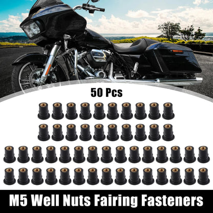 Convex Well Nuts 50pcs M5 Fairing Fasteners Windshield Screws for Motorcycle