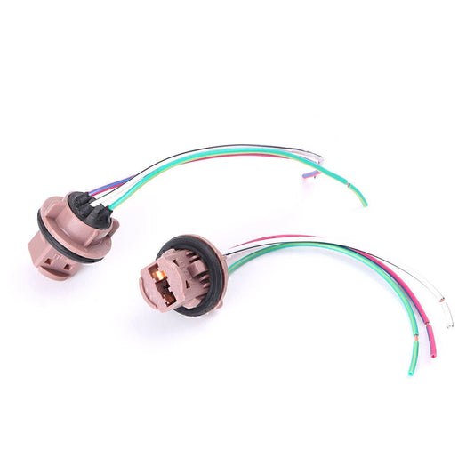 2 x 7441 7443 7444 T20 LED Bulbs for Brake Signal Light Wiring Harness & Socket