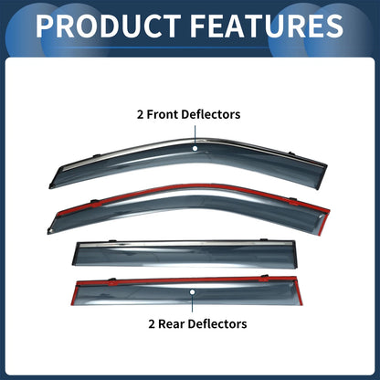 Window Deflectors 1 Set for Jeep Compass (2017-2024)