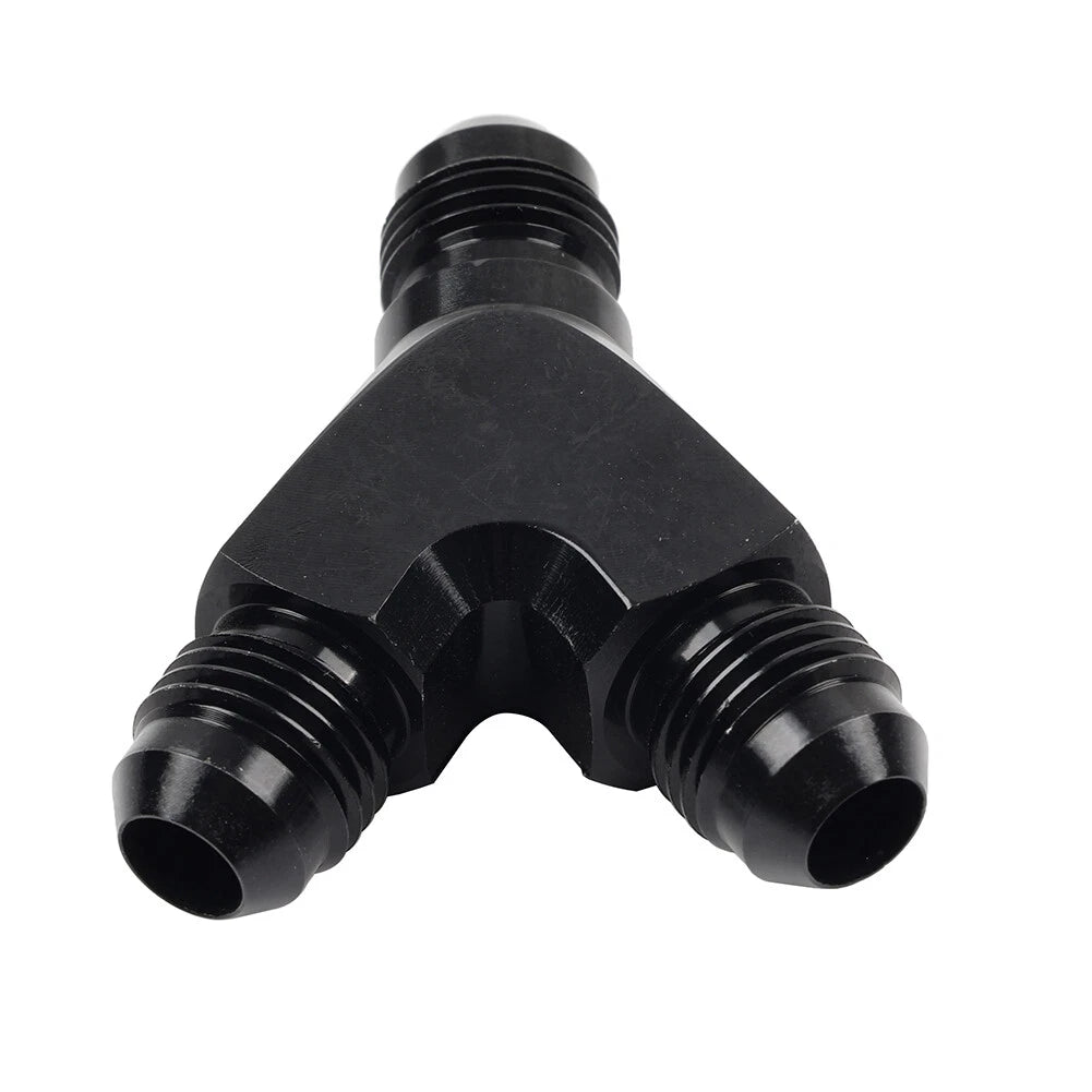 6AN AN6 Black Fuel Block Flare Union Fitting Adapter for Car