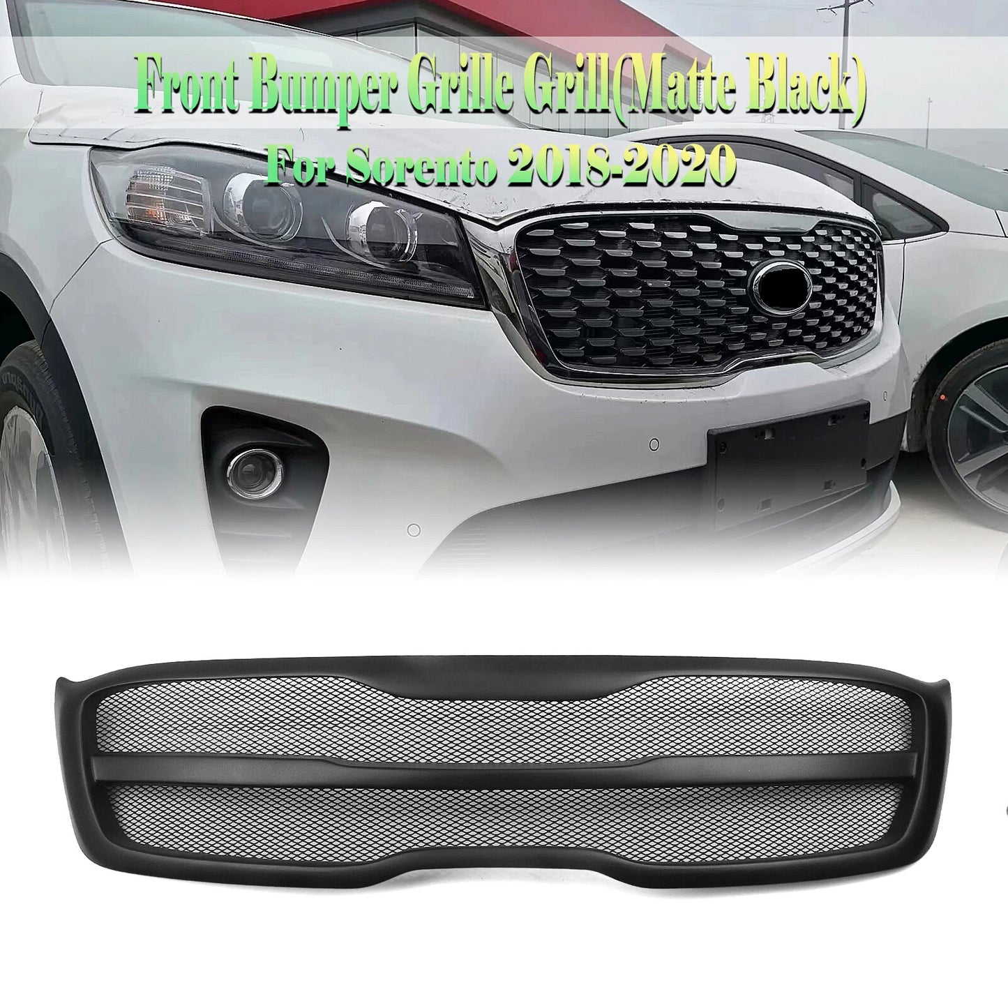 Fiberglass Front Bumper Grille Mesh Cover for Kia Sorento (2018-2020)