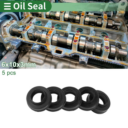 Oil Seal 6x10x3mm NBR Rubber Black 5 Pcs for Make Model