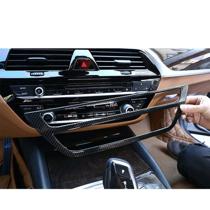Carbon Fiber Style Center AC Buttons Panel Trim fit For BMW 5 Series G30 2018+
