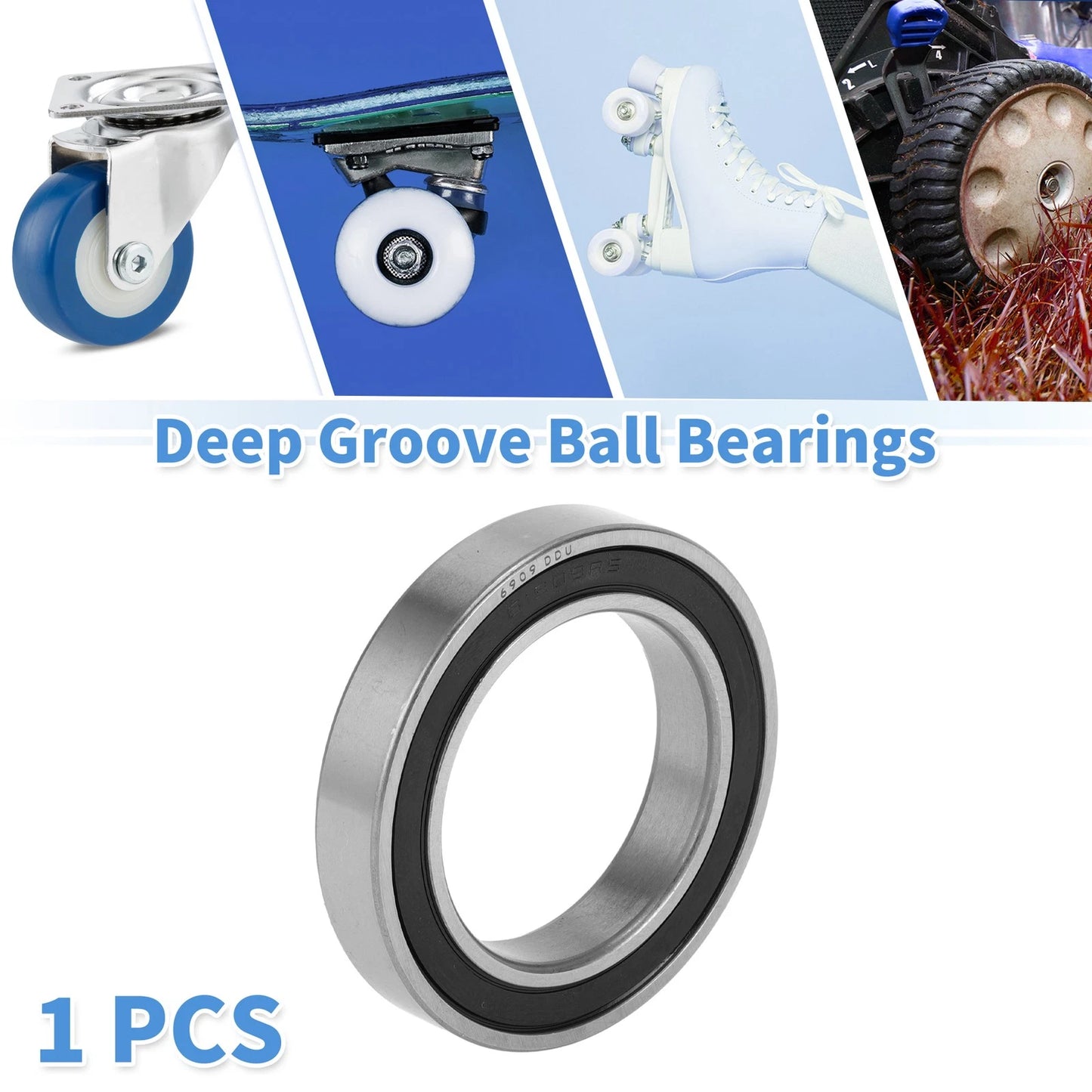 6909DDU 45x68x12mm Deep Groove Ball Bearing for Scooter Skateboard Wheel