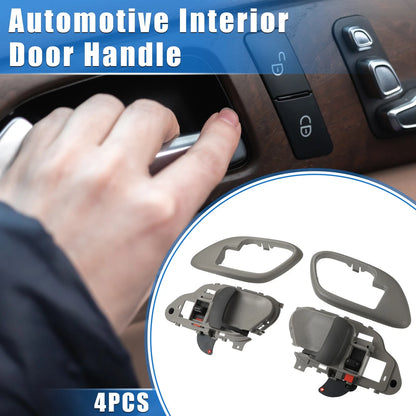 4 Pcs Interior Door Handle and Bezel for Chevy C1500 Suburban Gray