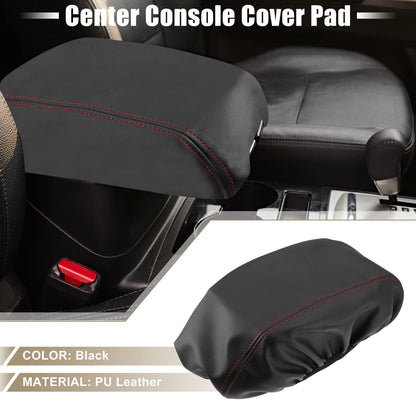 Armrest Cover for Dodge Durango (2011-2021) Black with Red Stitches