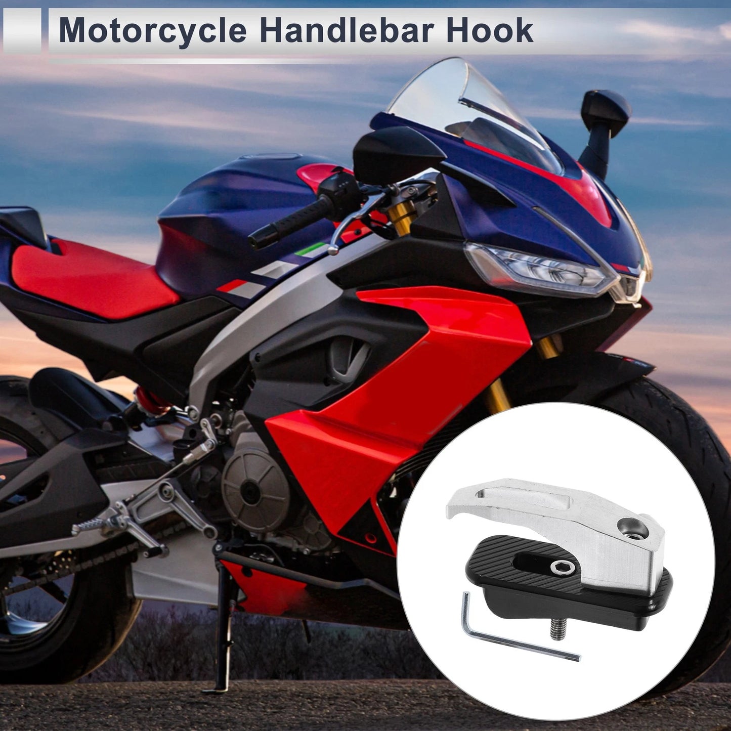 Hanging Hook 1 Set Rectangular Aluminum Alloy for Motorcycle