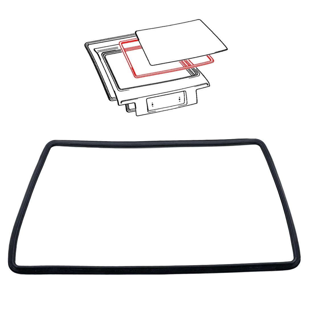 Rear Windshield Weatherstrip for Toyota Starlet KP60 KP61 KP62 1978-1984