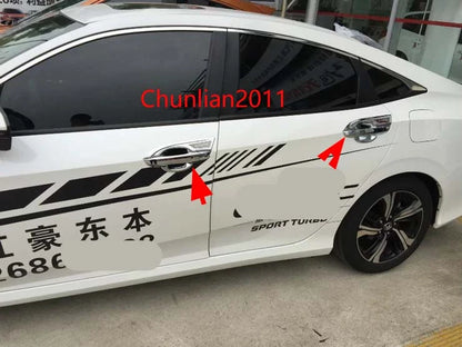 Chrome Door Handle Cover Trim for Honda Civic 10th Gen (2016-2017)