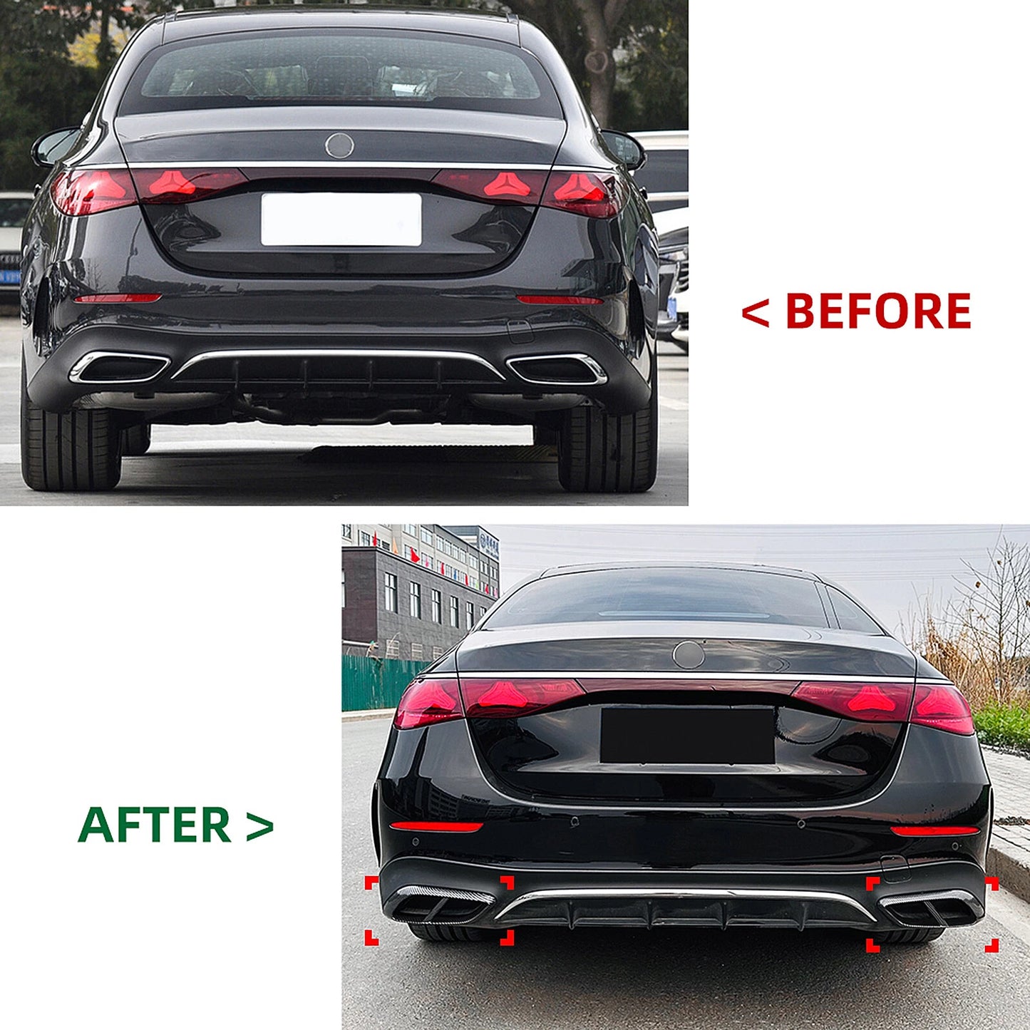 Rear Exhaust Pipe Frame Cover for Benz W214 E260 E300 AMG (2024-UP)