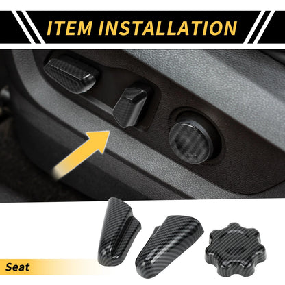 Carbon Fiber Seat Switch Control Button Trim Set for Toyota Tacoma (2016-2023)