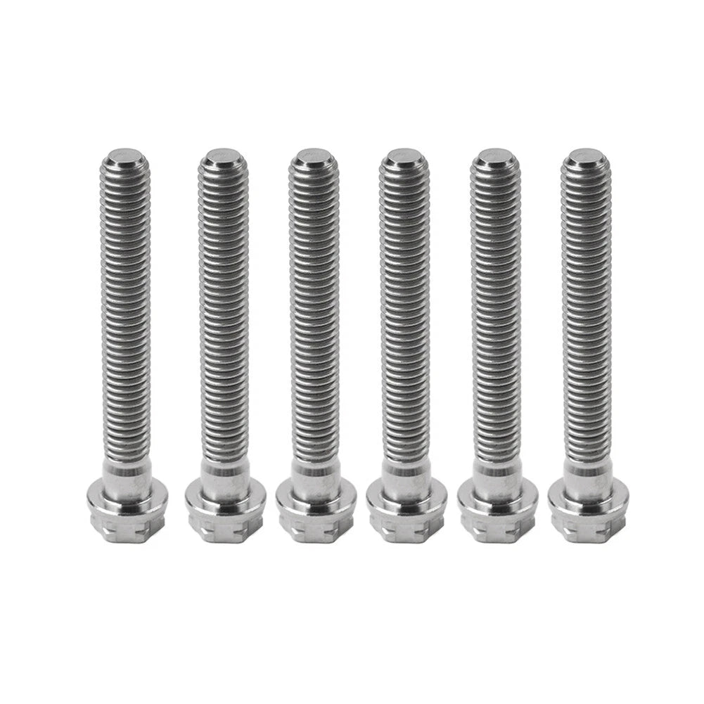 6pcs M10x60mm Titanium Torx Head Flange Screws for Motorcycle Bike