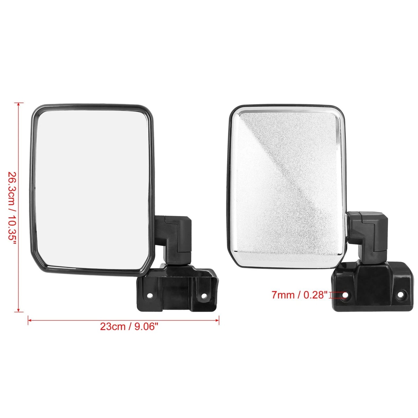 Pair Rear View Mirror Silver Tone for Toyota Land Cruiser 70 75 78 Series