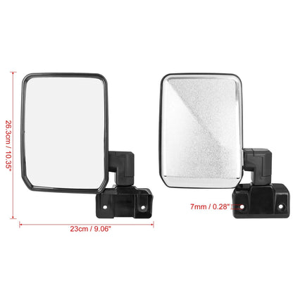 Pair Rear View Mirror Silver Tone for Toyota Land Cruiser 70 75 78 Series