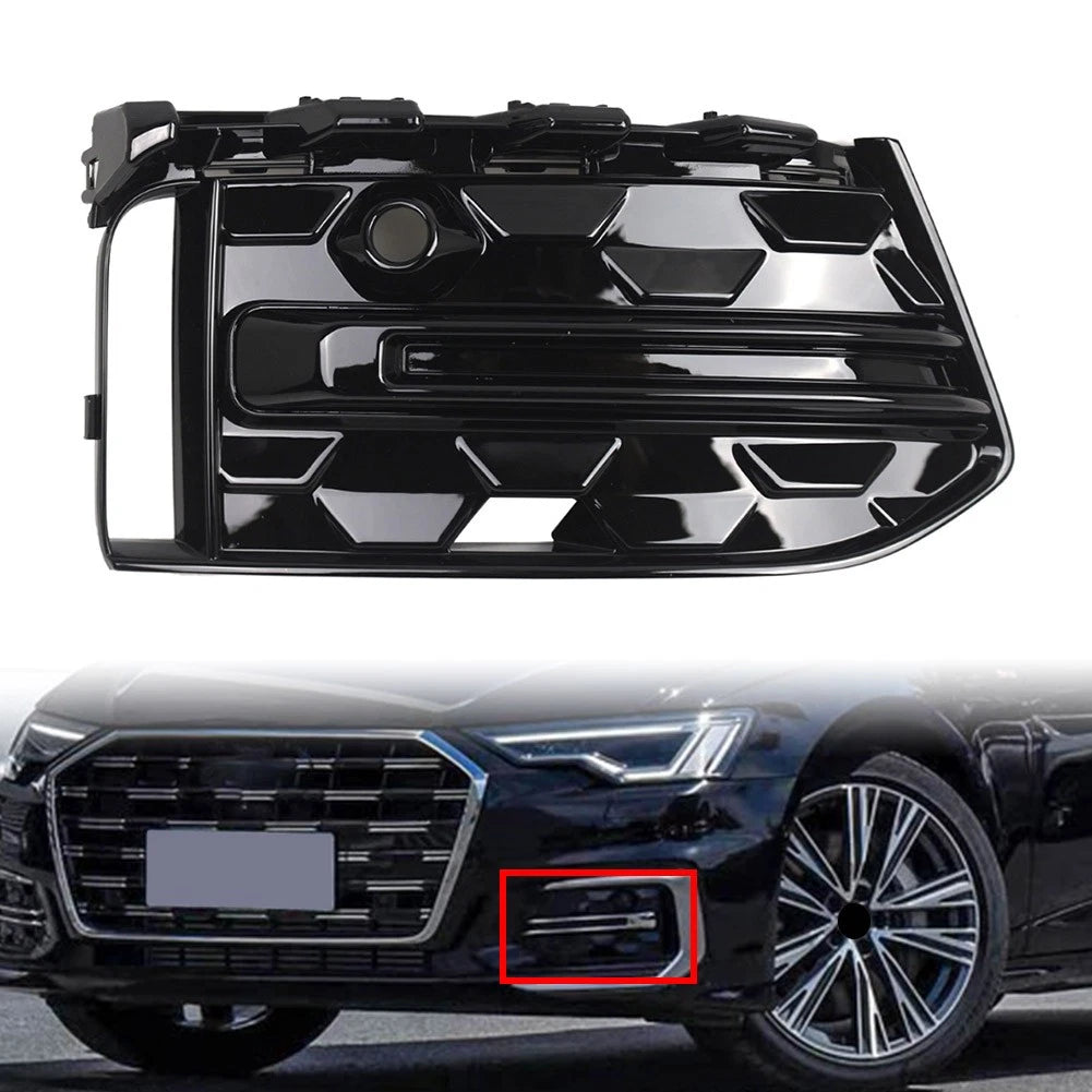 Right Front Fog Light Frame Cover Glossy Black for Audi A6 C8 S6 (2023-2025)