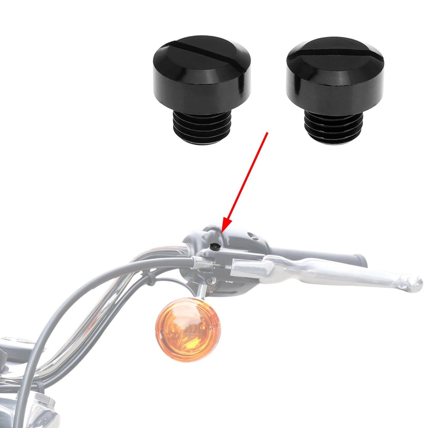 2 x Hole Plugs Screws / M10x1.25 / Motorcycle Left Side Mirror for Universal