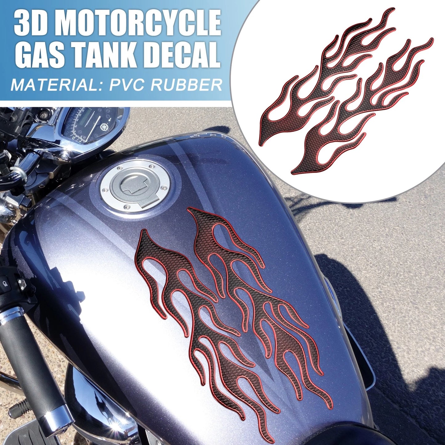 Gas Tank Decal 10.12''x4.80'' Gas Tank Sticker for Motorcycle