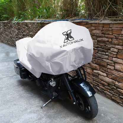 L Size Motorcycle Cover Rain Dust Protector Silver Tone for MakeModel