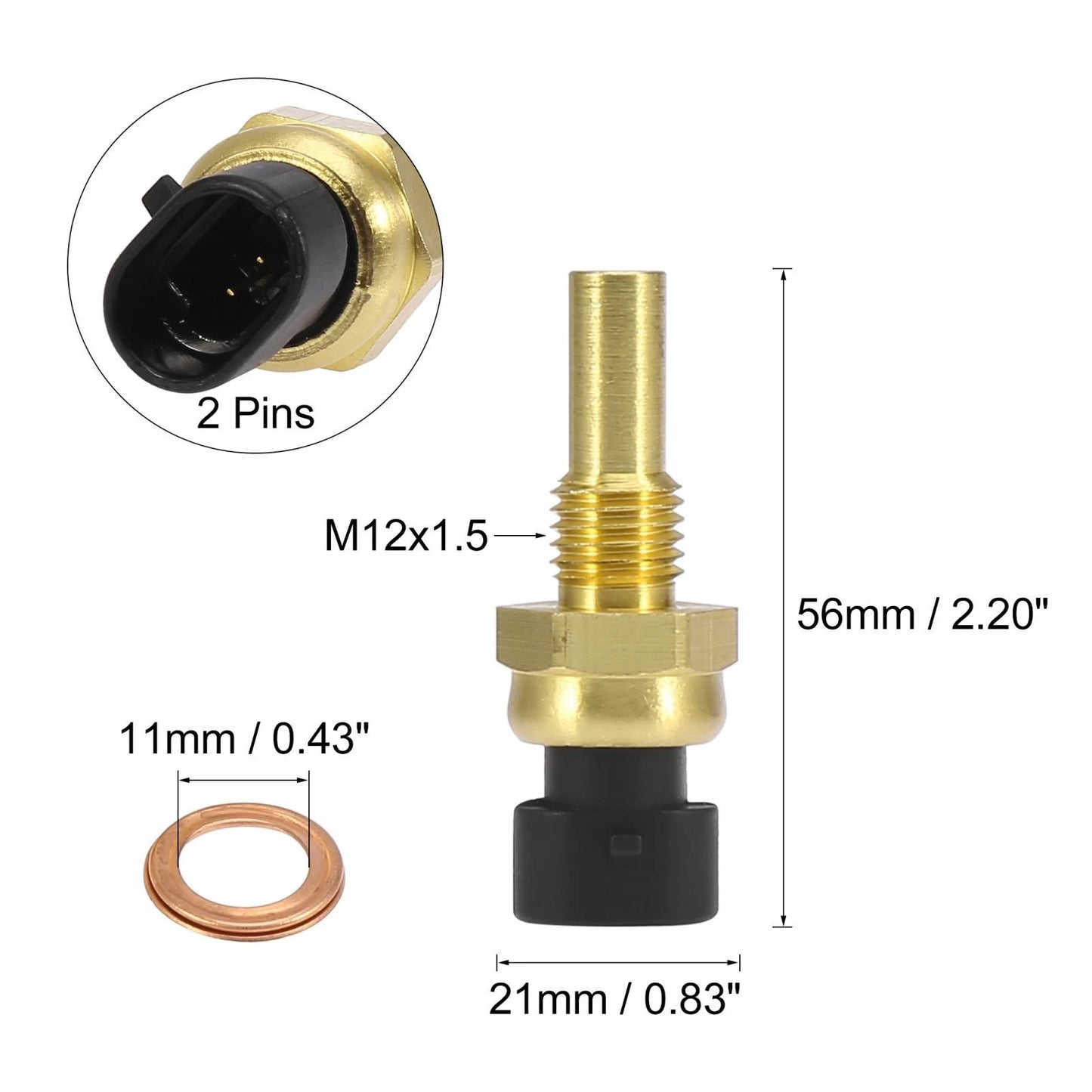 2 x Engine Water Coolant Temperature Sensor for Buick for Chevrolet
