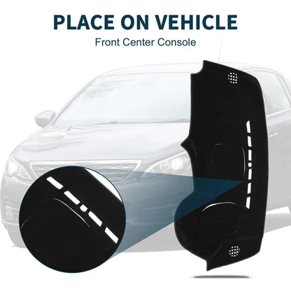 Dashboard Cover Mat for Peugeot 3008 (2013-2015) Sun Protector Black