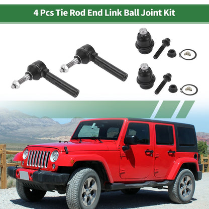 4 x Front Suspension Kit Outer Tie Rod Ends Lower Ball Joint for Jeep Compass