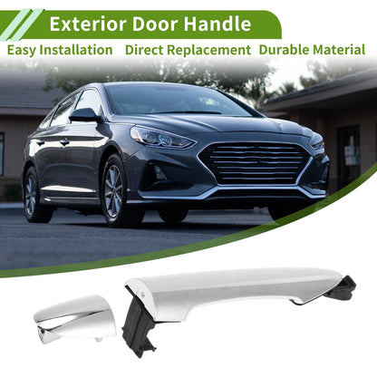 Silver Tone Rear Right Exterior Door Handle for Hyundai Kia Picanto (2011-2016)