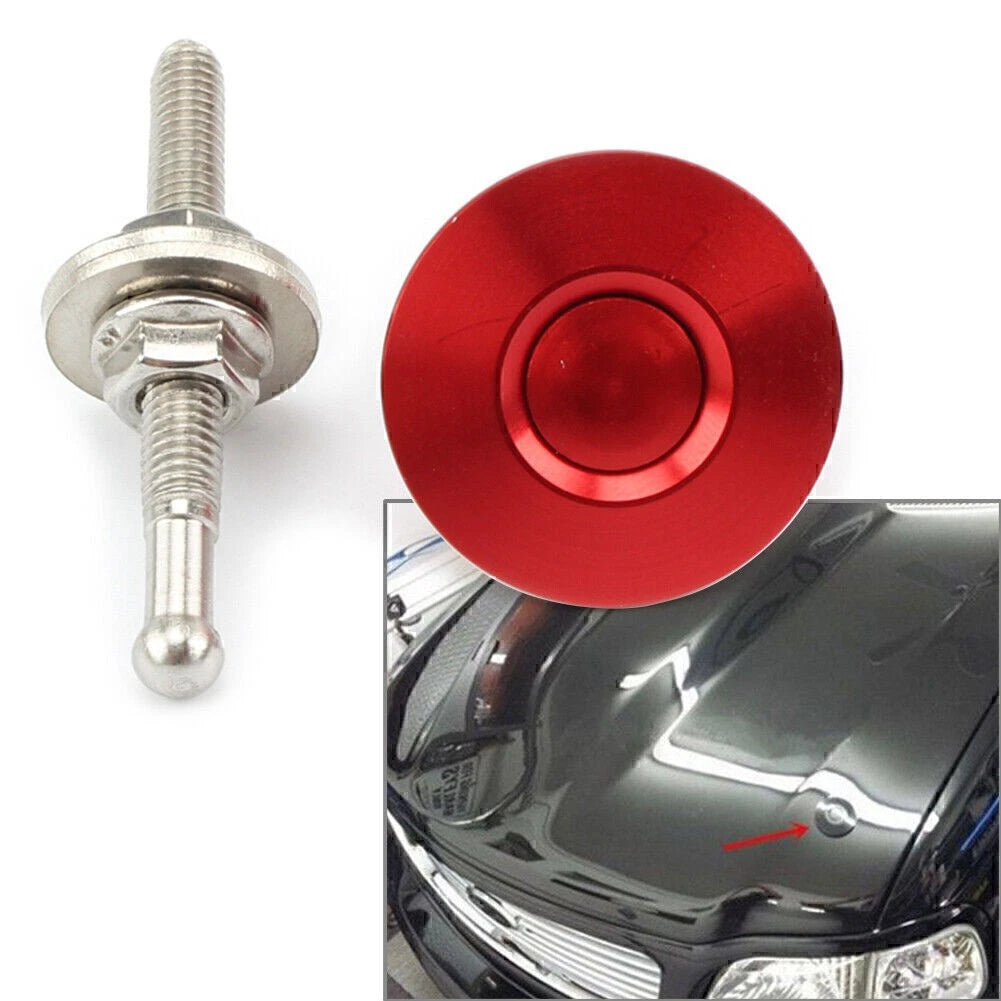 Quick Release Hood Bonnet Pins Lock Clip Bumper Latch Kit for Car - Red