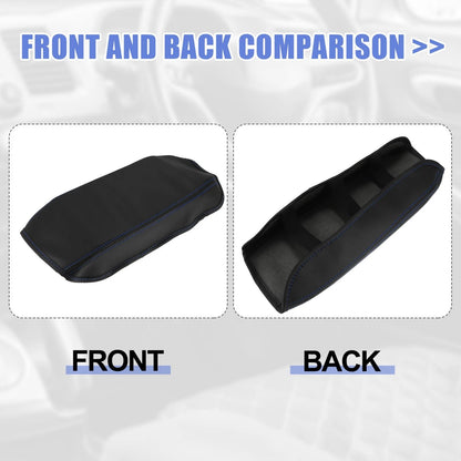 Microfiber Leather Armrest Cover Pad for Honda Civic (2006-2011) Black/Blue