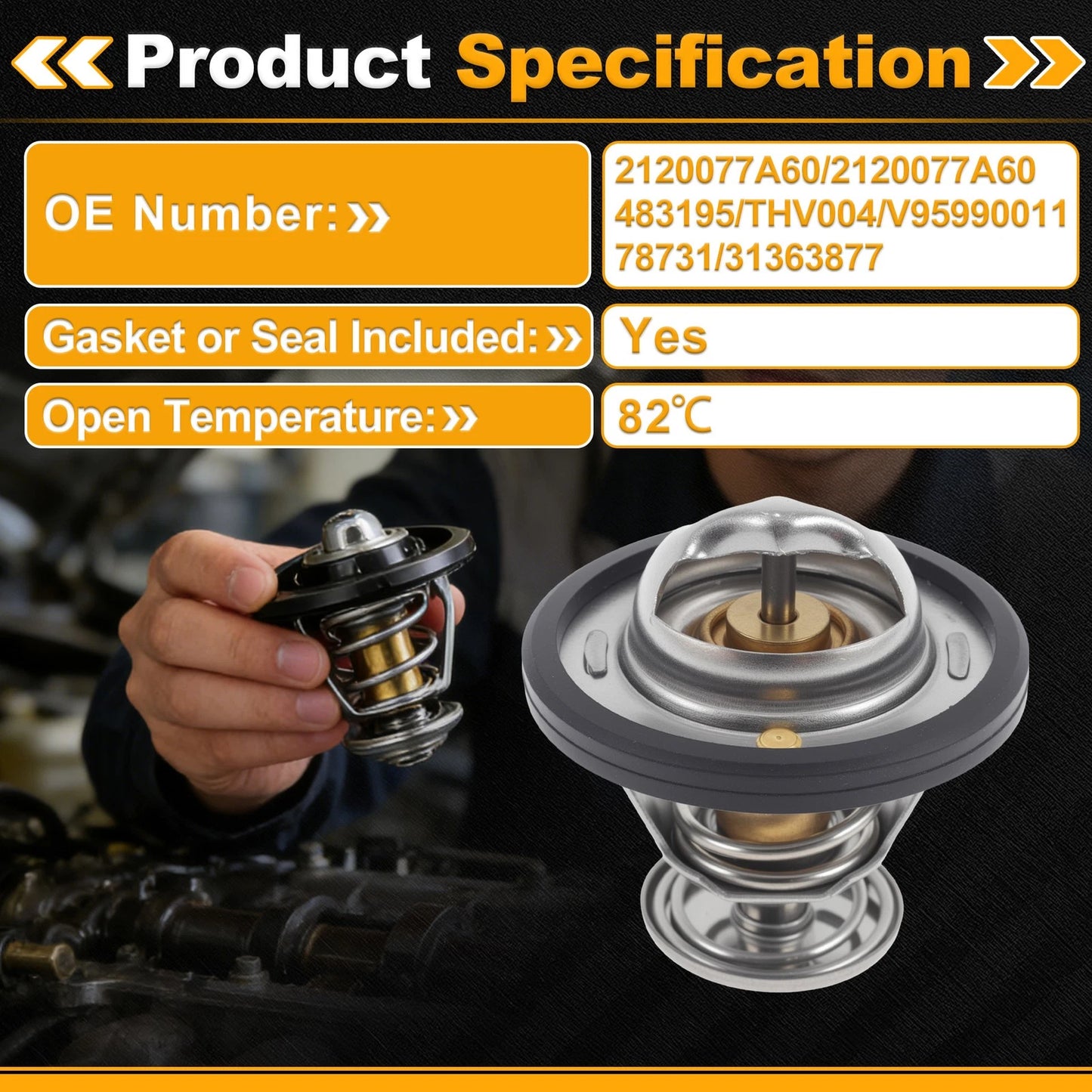 Engine Coolant Thermostat Seal for CHEVROLET NOVA (1985–1988)