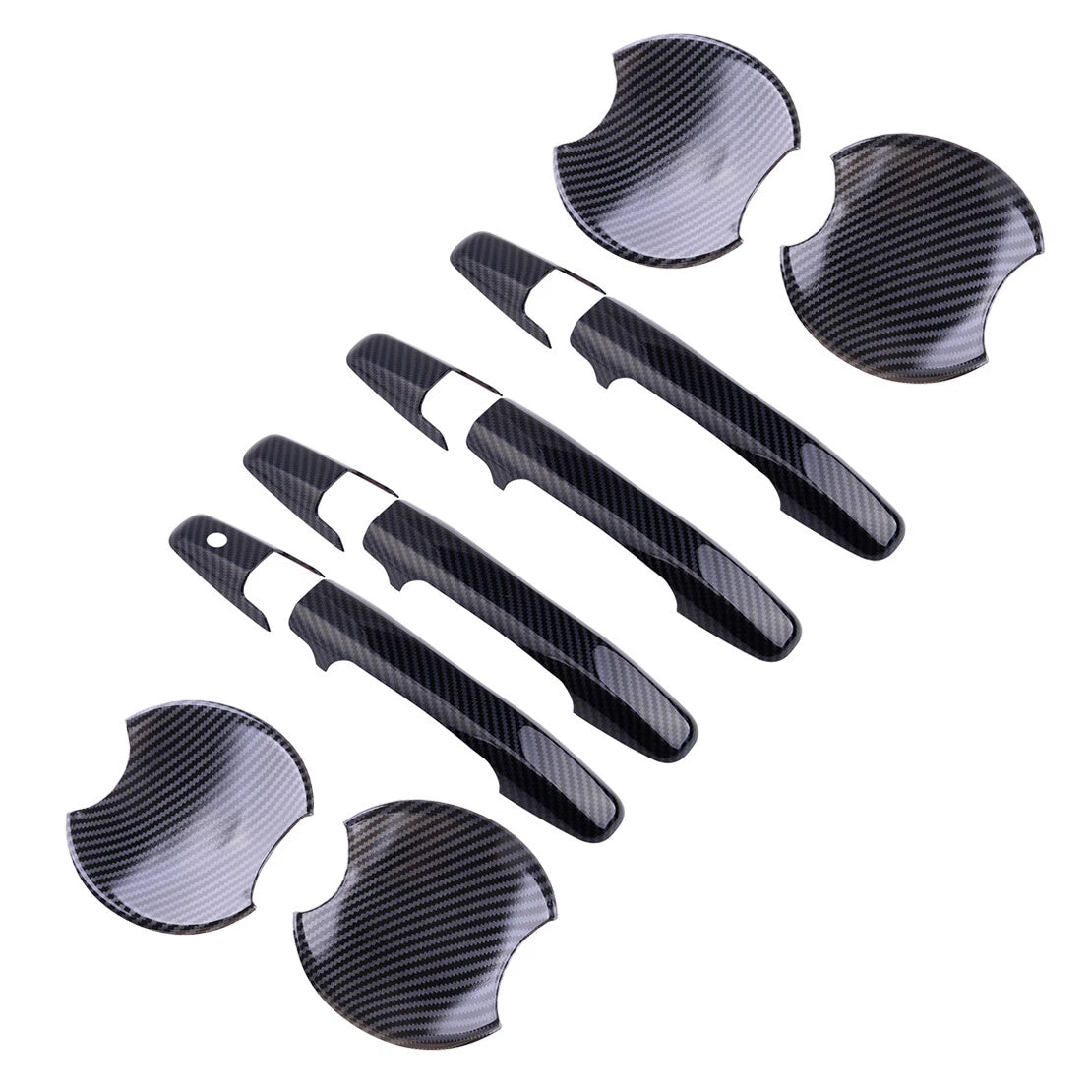 12pcs Carbon Fiber ABS Door Handle Bowl Covers for Honda Civic (2006-2011)