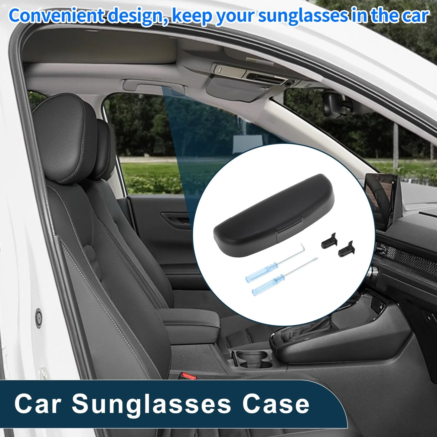 Sunglasses Case for Jeep Renegade 2015-2017 Eyeglasses Holder Storage Box Black
