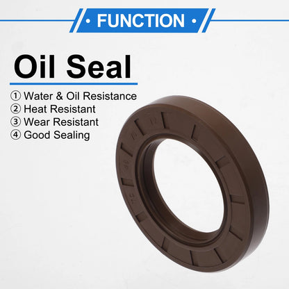 Oil Seal 45x75x12mm 2 x Seal Ring Rotary Shaft Seal FKM Brown