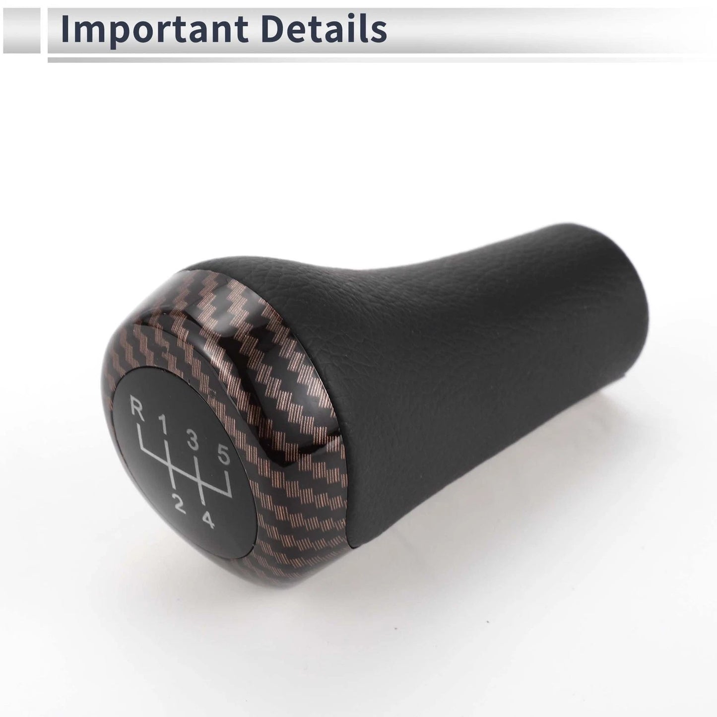 5 Speed Shift Knob for BMW X3 2004-2020 Plastic Stick Shifter Knob Brown Black