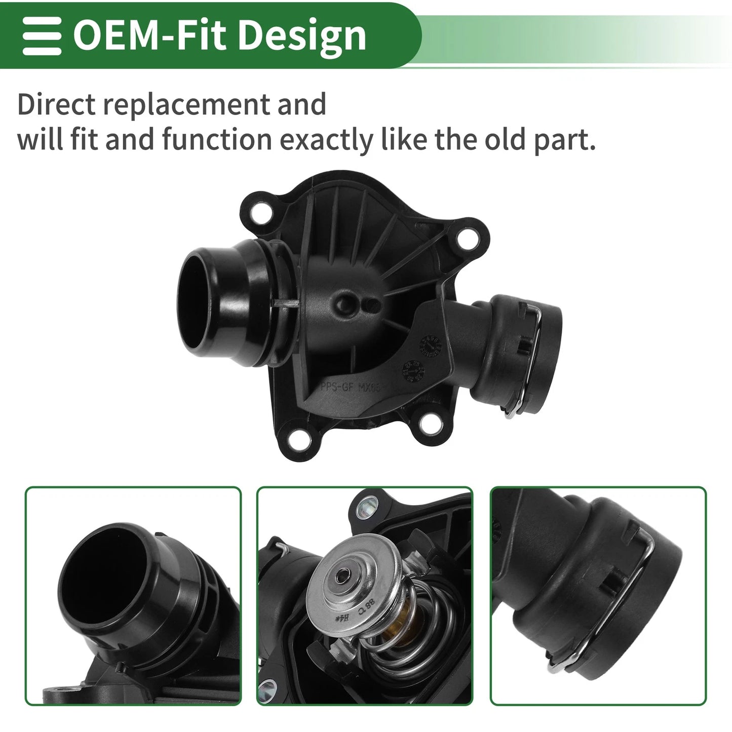 Engine Coolant Thermostat Housing for BMW 328i 128i Z4 X3 X5 335i (2007-2013)