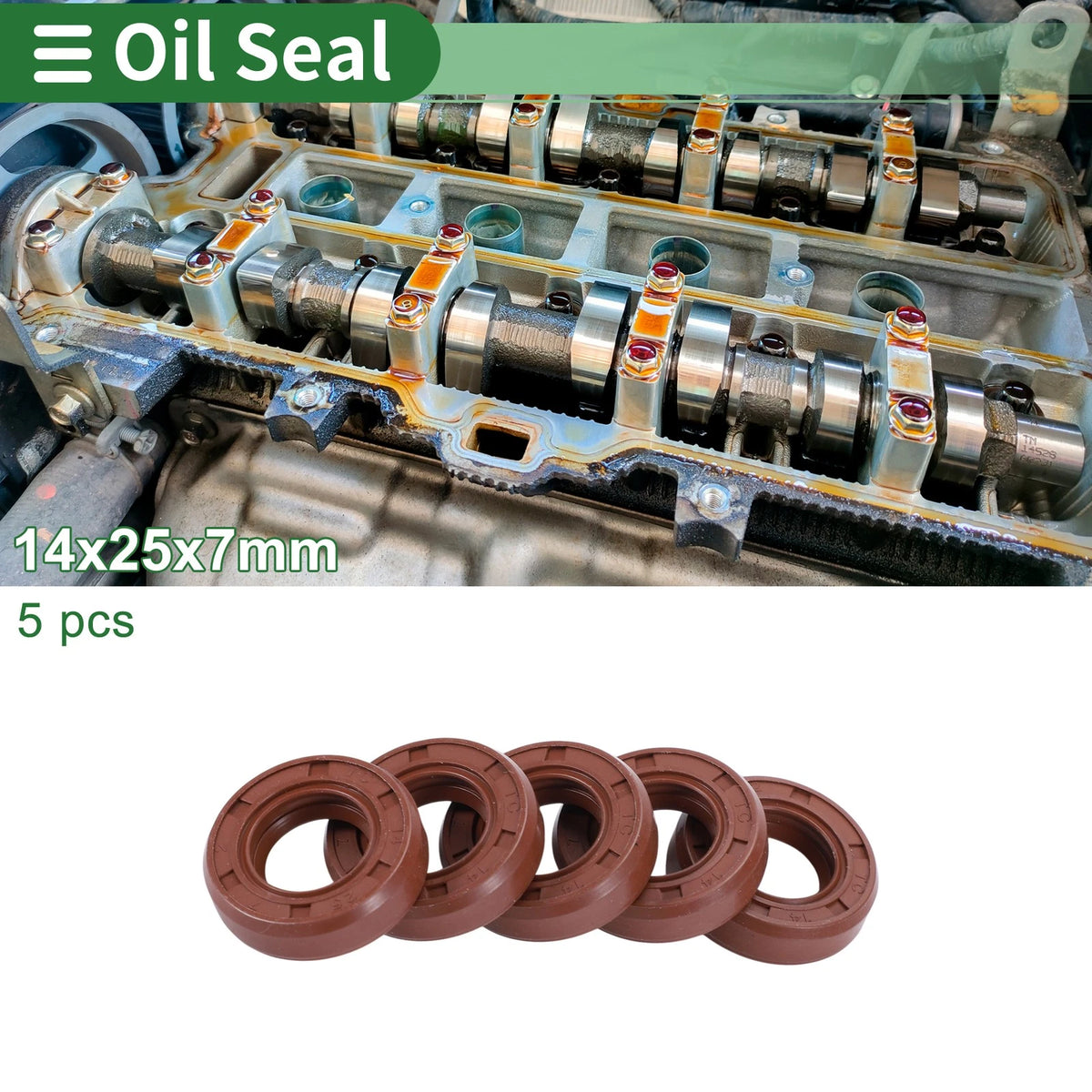 Oil Seal / 14x25x7mm / Seal Ring Rotary Shaft Seal Rubber for Make Model