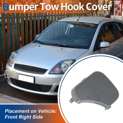 Front Car Bumper Tow Hook Cover for Ford Fiesta MK6 (2008-2017) Unpainted