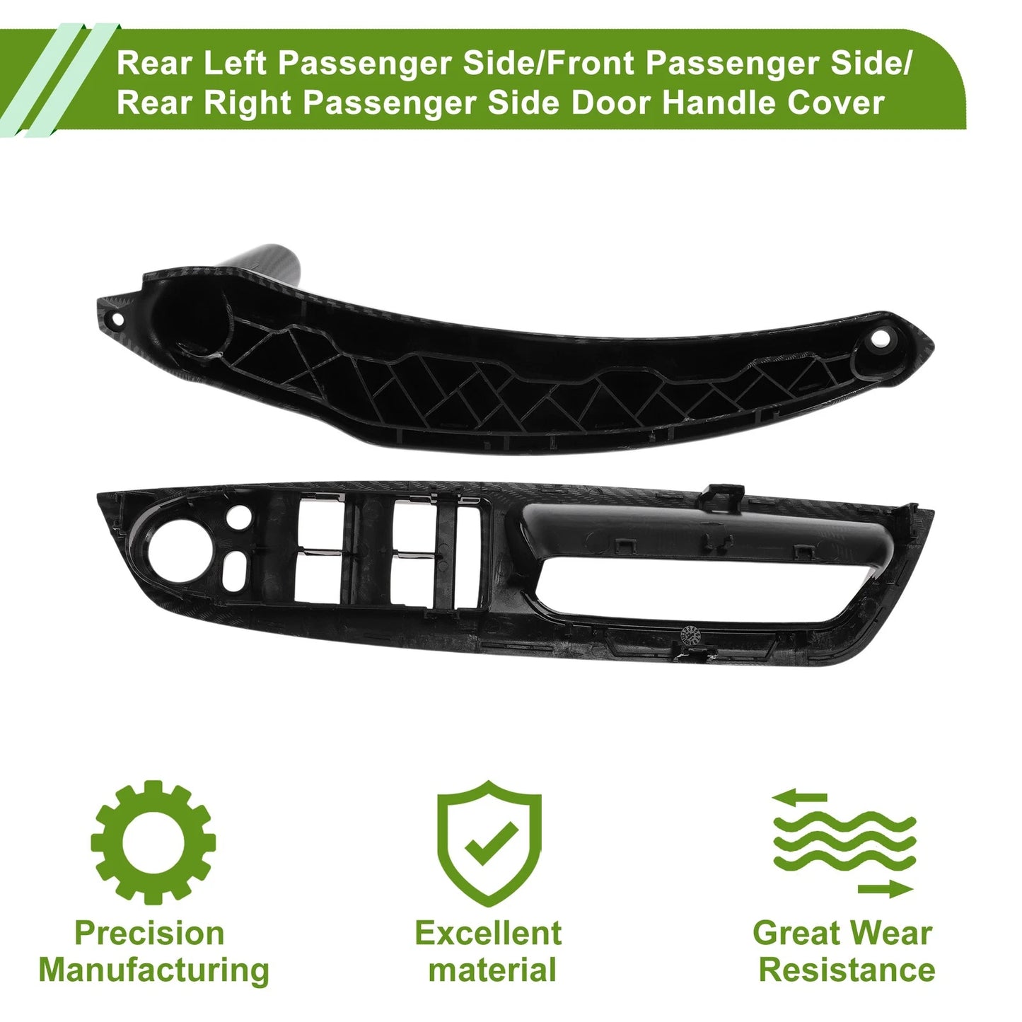 Door Panel Handle Pull Trim Cover for BMW X5 E70 2007-2013 Carbon Fiber Black