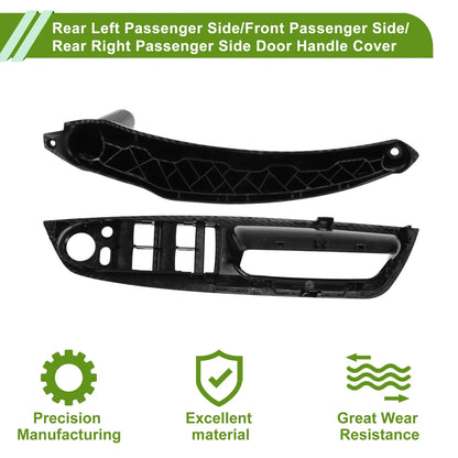 Door Panel Handle Pull Trim Cover for BMW X5 E70 2007-2013 Carbon Fiber Black