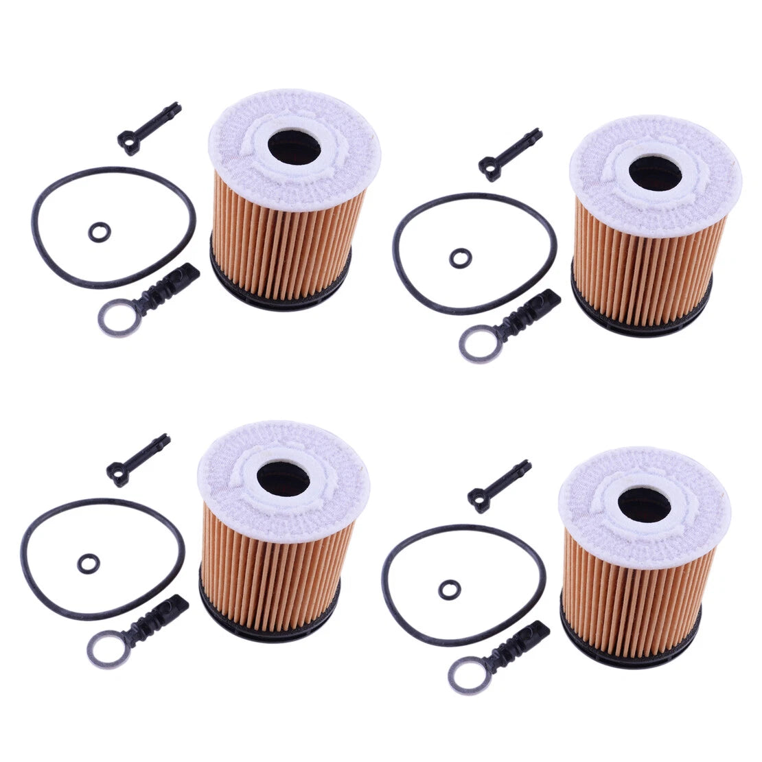 4Pc Oil Filter Kit w/Seals for 2019-2020 Kia Rio 1.6L Engine