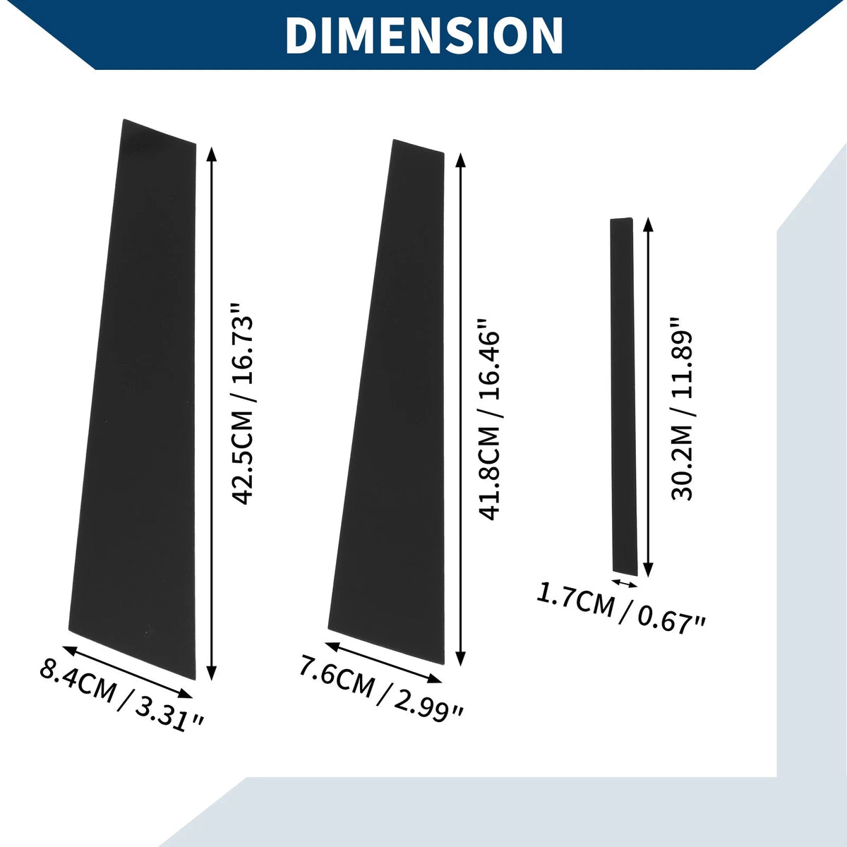 6 x Door Pillar Window Trim for Acura TL Black (2004-2008)