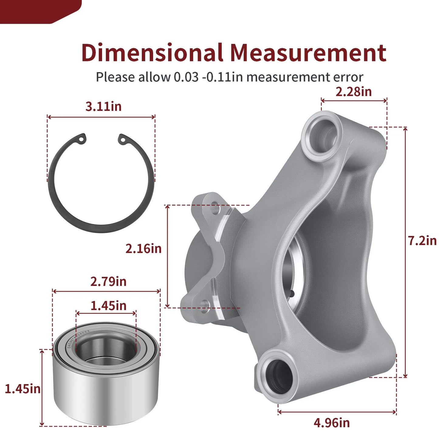 Left Hand Wheel Carrier Bearing for Polaris Sportsman 500 Touring EFI (2001–2010)